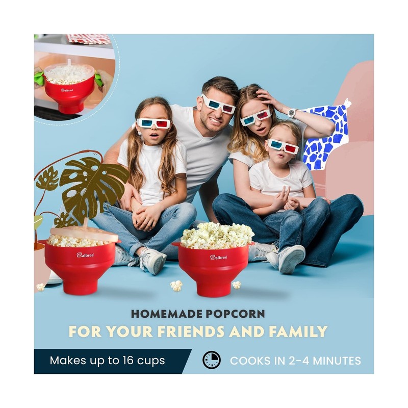 The Original Salbree Collapsible Silicone Microwave Popcorn Pop... USA FAST SHIP gallery