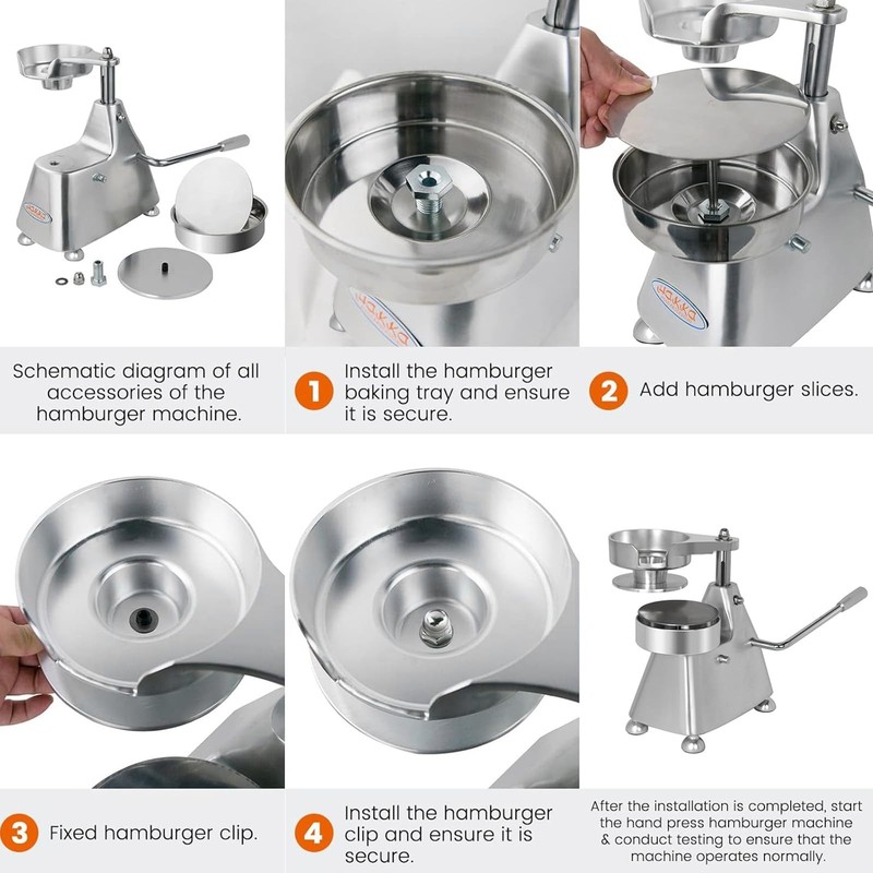 Hakka Commercial Hamburger Press Patty Maker, Stainless Steel Heavy Duty Gril... gallery