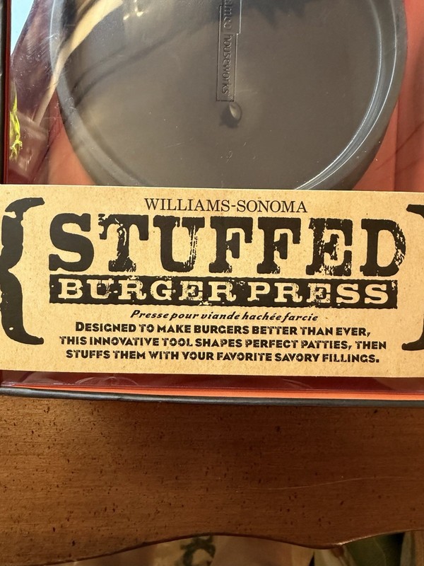 Williams-Sonoma Stuffed Burger Press Large 4 in Non-Stick Black Plastic NIB BBQ gallery