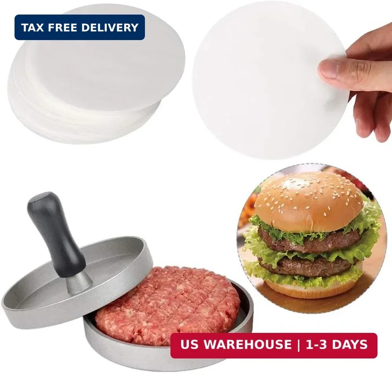 Hamburger Patty Paper Round 5.5 Inch, Set of 200, Non Stick Patty Paper Sheets f gallery