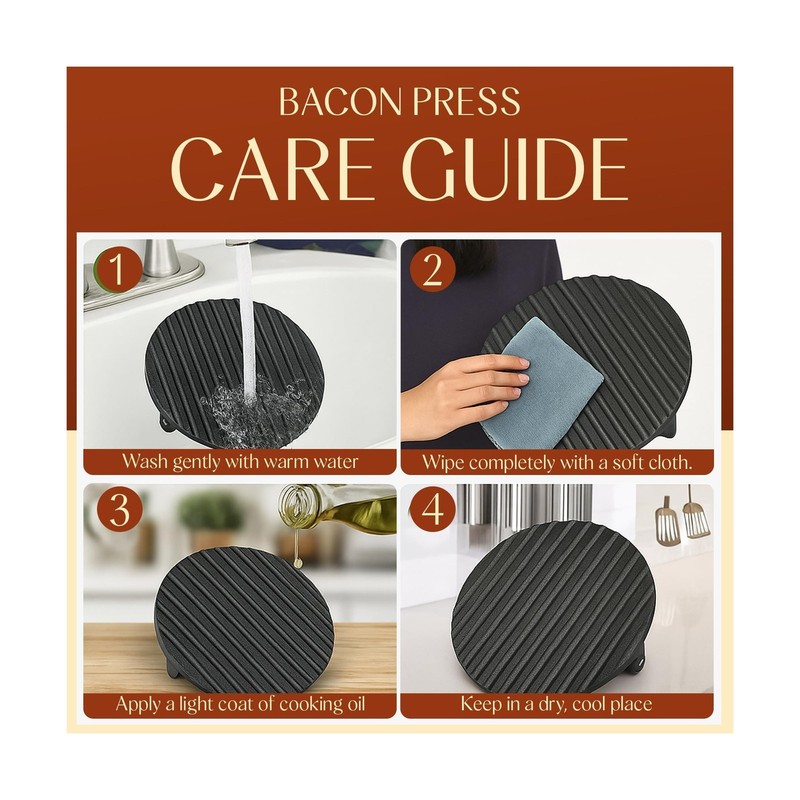 Heavy-Duty Cast Iron Burger Press 7 Inch Round Burger Smasher, ... USA FAST SHIP gallery