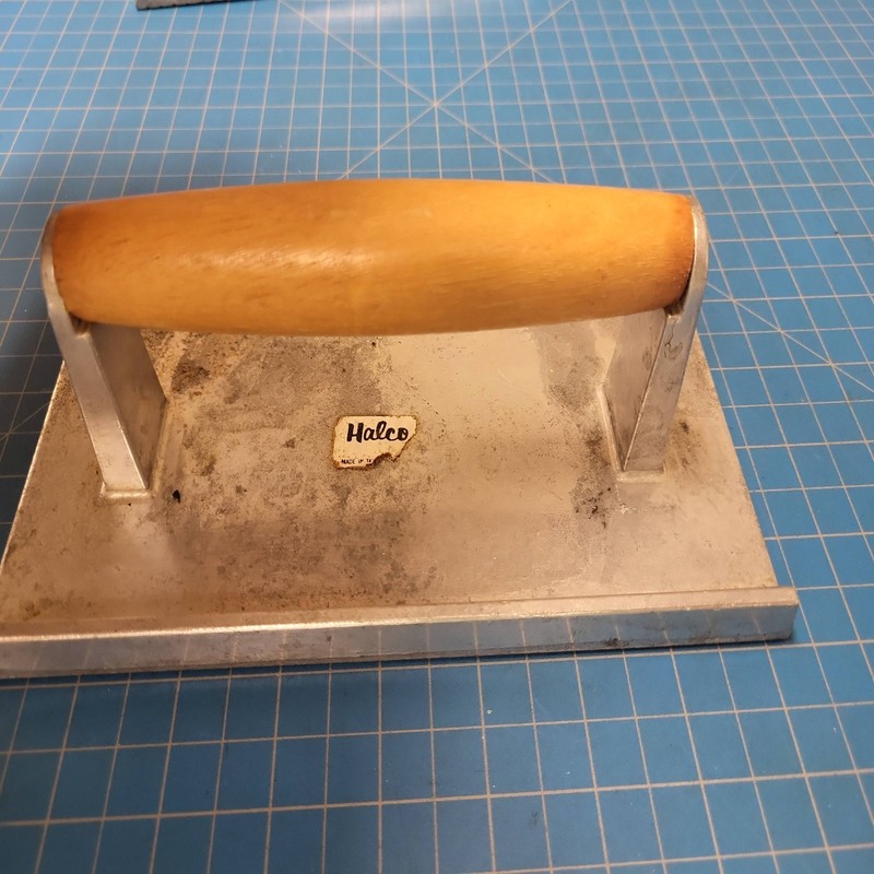 Vintage Halco Aluminum Burger Press Meat Steak Weight Heavy Duty Grill Press 9" gallery