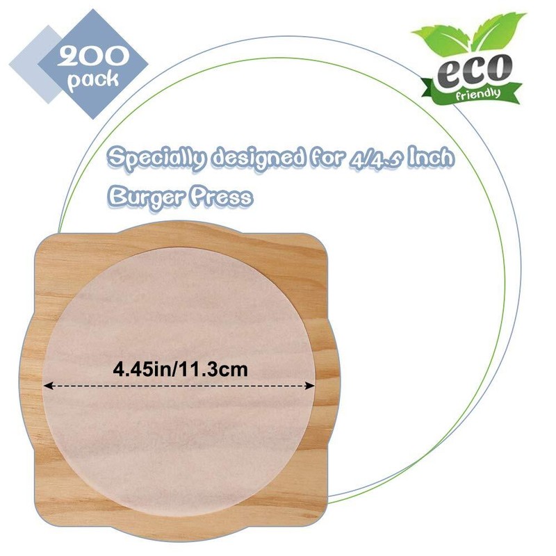 Patty Paper Round 4.5 Inch, Set of 200, Non Stick Patty Paper Sheets for Burger gallery