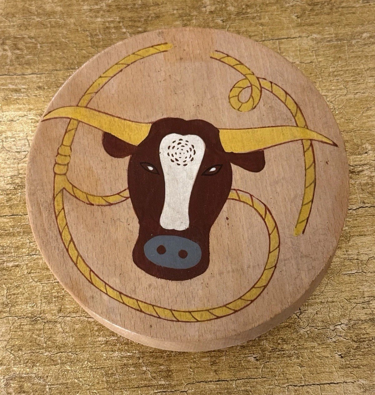 VTG Texas Longhorns Hamburger Cookie Tortilla Press Steer MCM 50s Kitchen Decor gallery