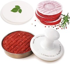 Burger Press 5″ Hamburger Press Patty Maker | Patty Press Burger Mold Ring | wit