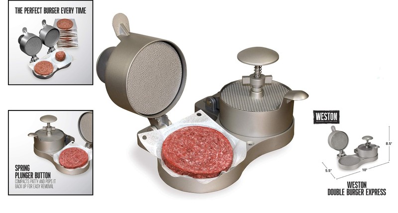 Versatile Double Burger Press with Spring Ejector for Effortless Cooking gallery