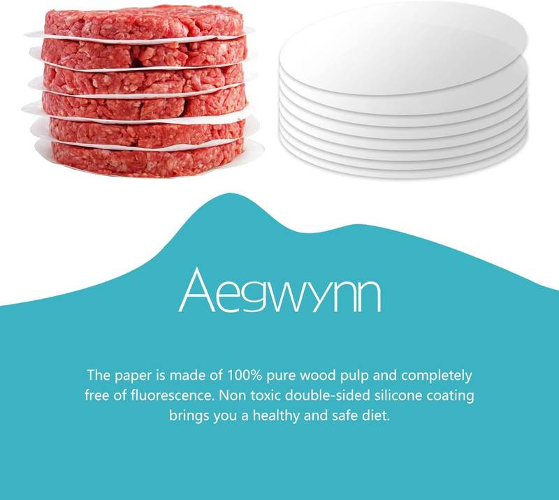 Aegwynn Hamburger Patty Paper Round 6 Inch 300 Pcs, Parchment Burger Papers Non gallery