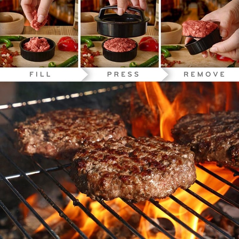 Burger Press Hamburger Press Patty Maker BBQ Grill 3-in-1 Non Stick Stuffed gallery