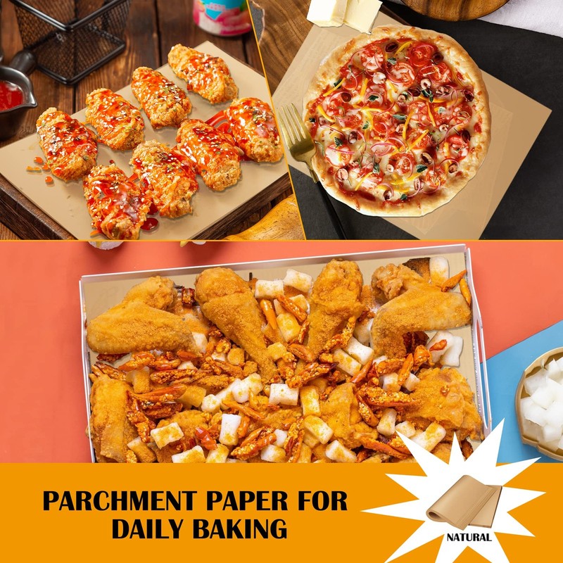 200 Pcs Parchment Paper Sheets 9 x 13 Inches, Precut 9"x13", Unbleached gallery