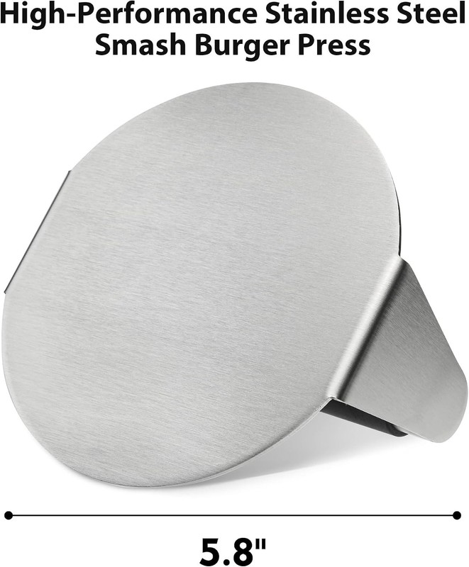 Burger Press with Heat-Resistant Handle, 5.8 Inch Stainless Steel Burger Smas... gallery