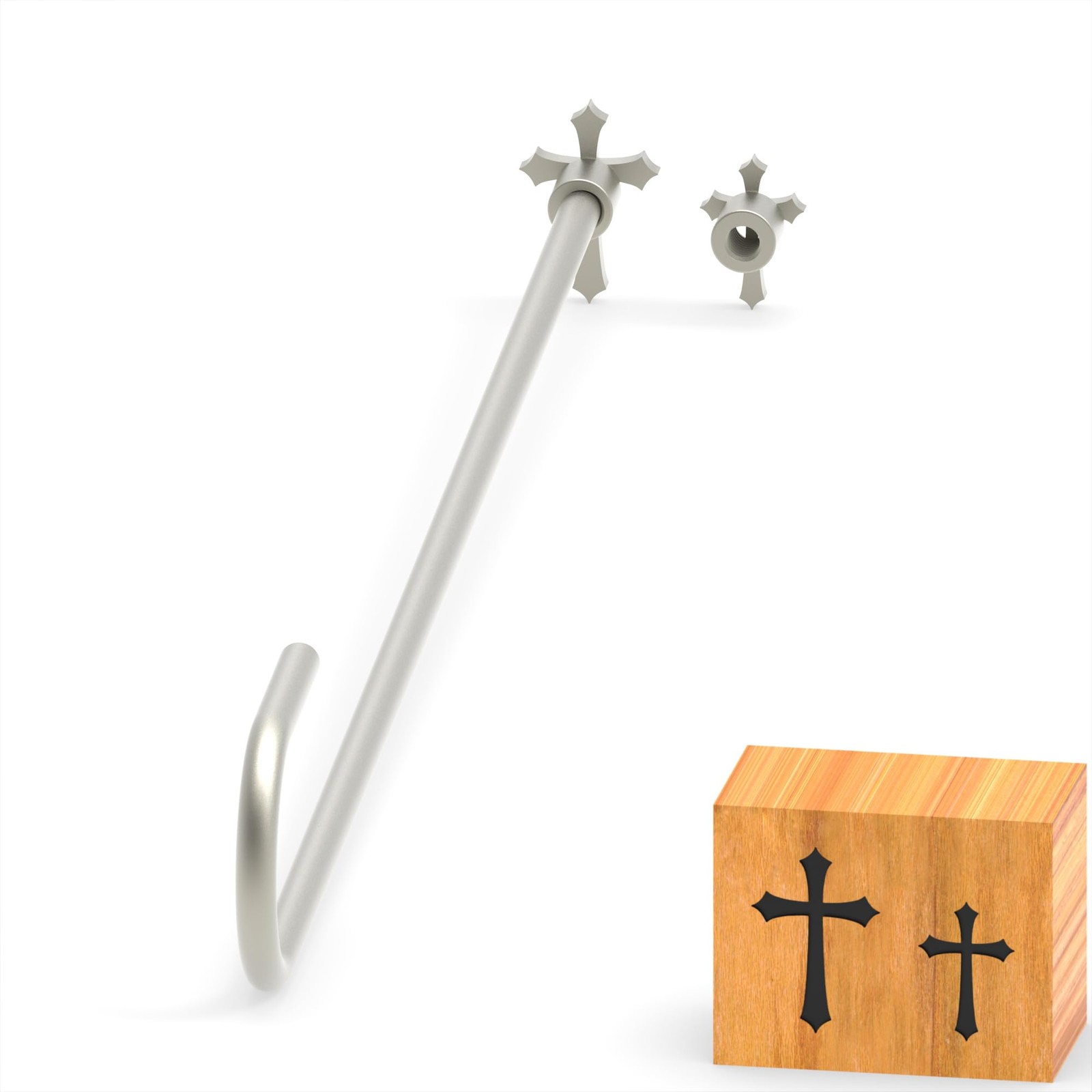 Mini Christian Cross Branding Irons for Wood, Leather, and BBQ - 2 Pcs Set gallery