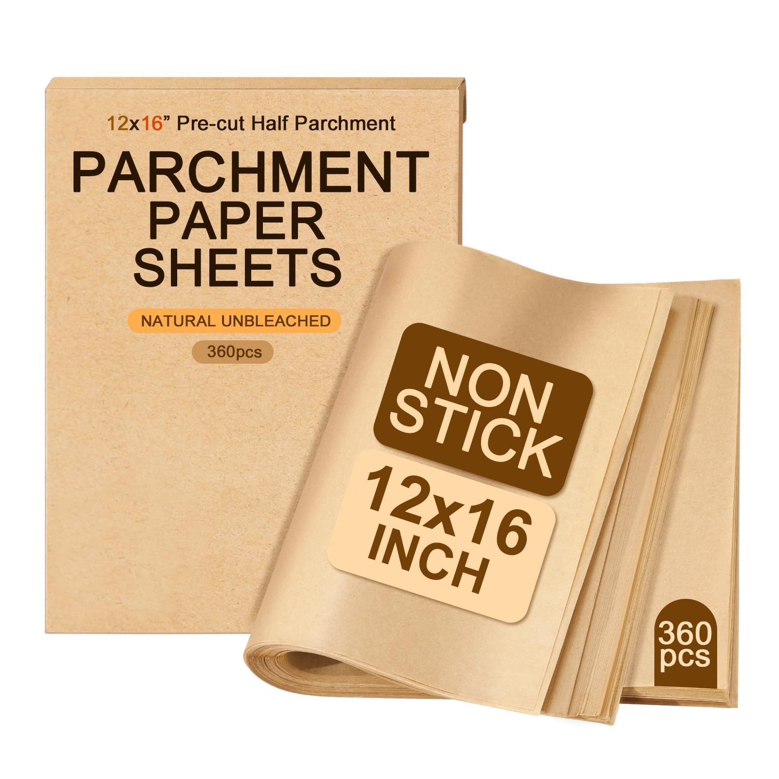 12x16 Inch Parchment Paper Sheets for Baking, 360 Count Thicker 12x16, Brown gallery