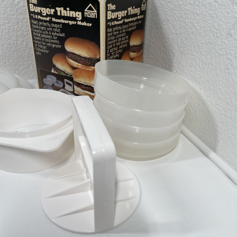 VINTAGE The Burger Thing by Hoan - 1/4 Pound Burger Press COMPLETE w/ Box 1985 gallery