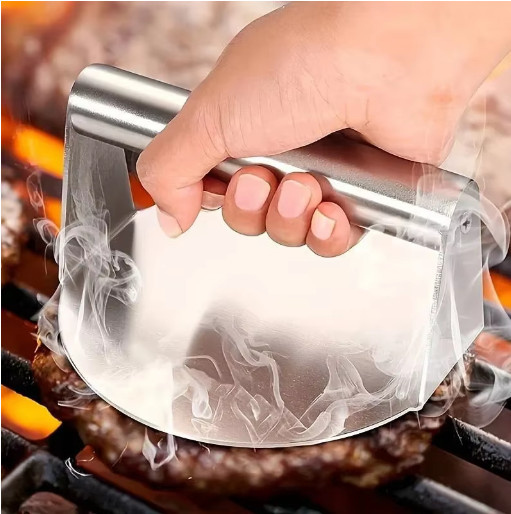 Stainless Steel Burger Press Heavy Duty Non Stick Meat Bacon Smasher gallery