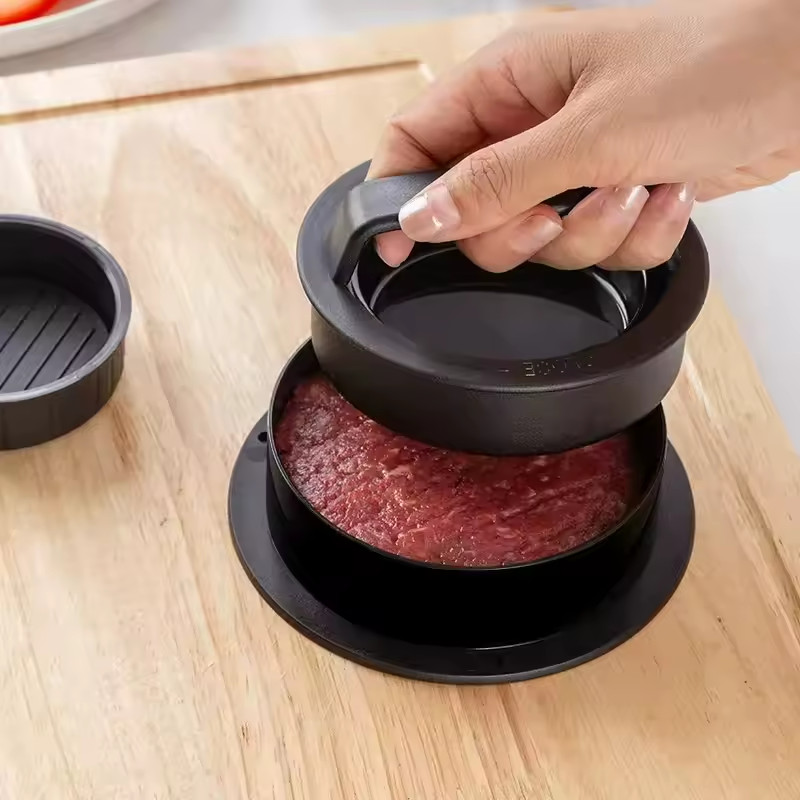 Burger Press 3 in 1 Non-Stick Hamburger Patty Maker Mold BBQ Kitchen Meat Tool gallery