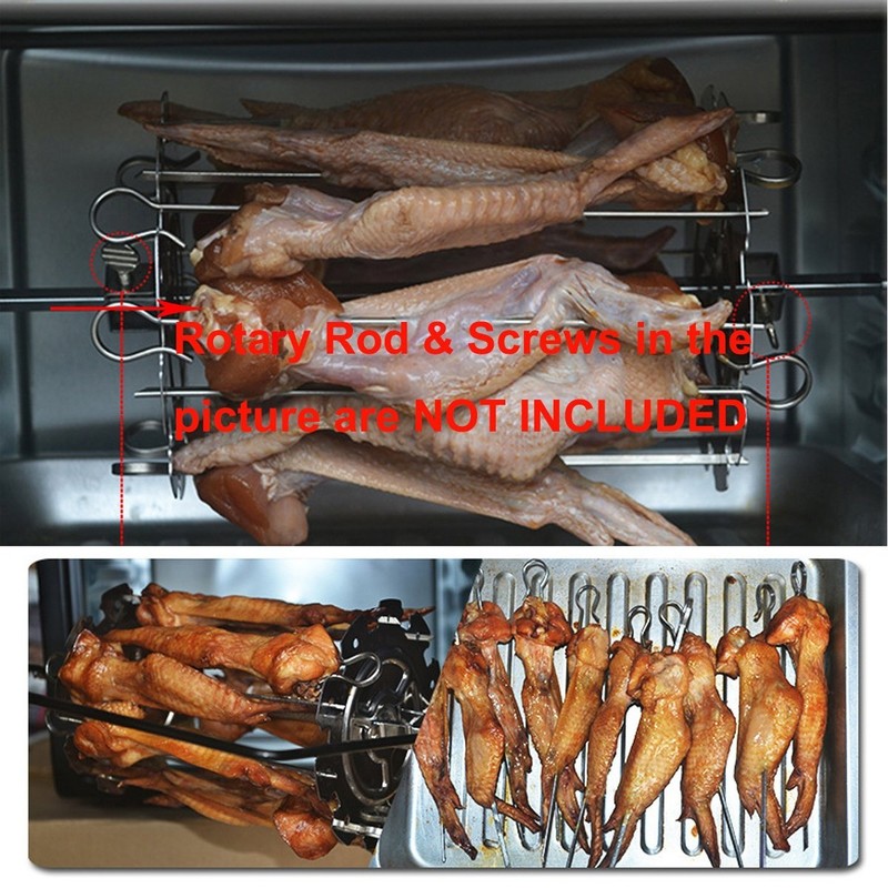 Stainless Steel BBQ Grill Cage Vegetable Meat Skewer Kebab Maker fo... Fast Ship gallery