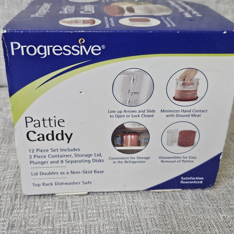 New In Packaging Progressive Pattie Caddy, Hamburger Maker & Store Hamburger gallery