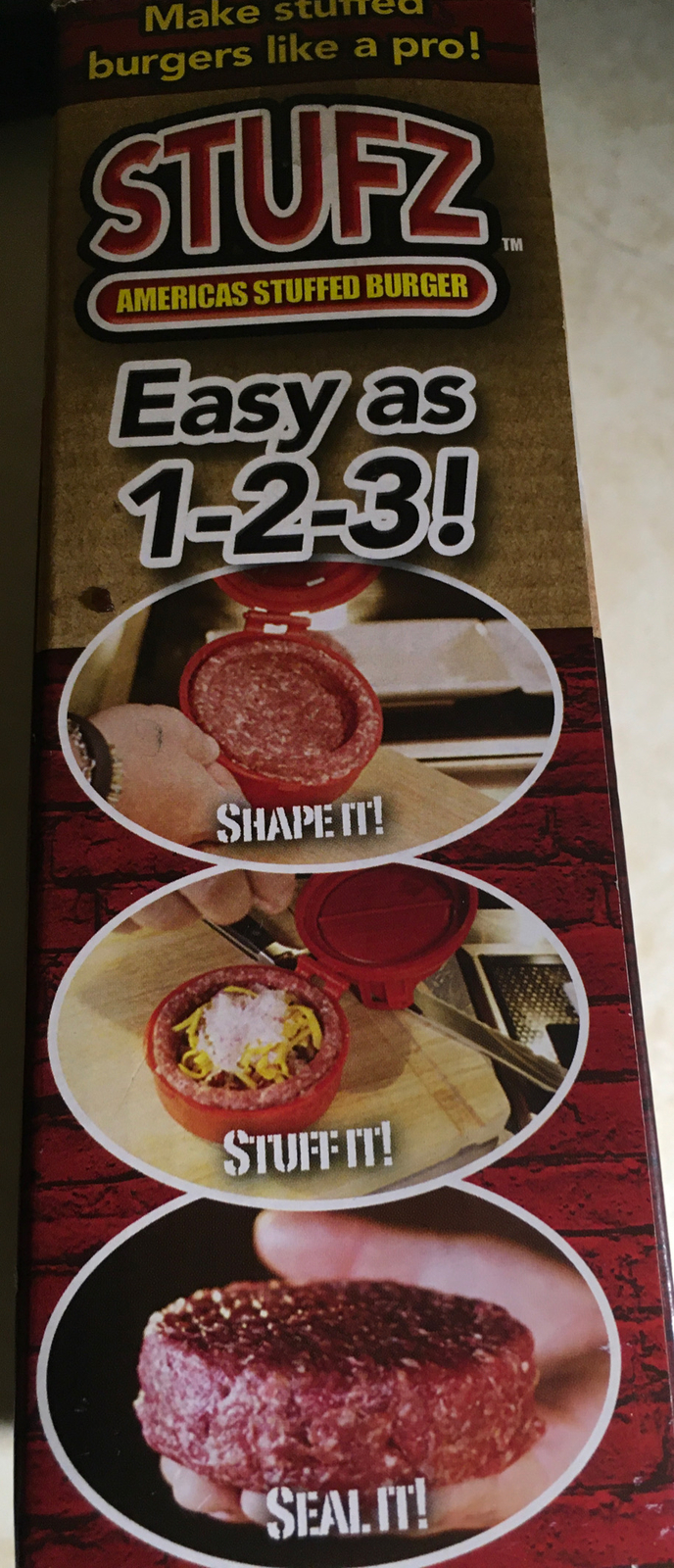 StufZ Burger Press As seen On TV, Make Stuffed Burgers Like a Pro-New Sealed Box gallery