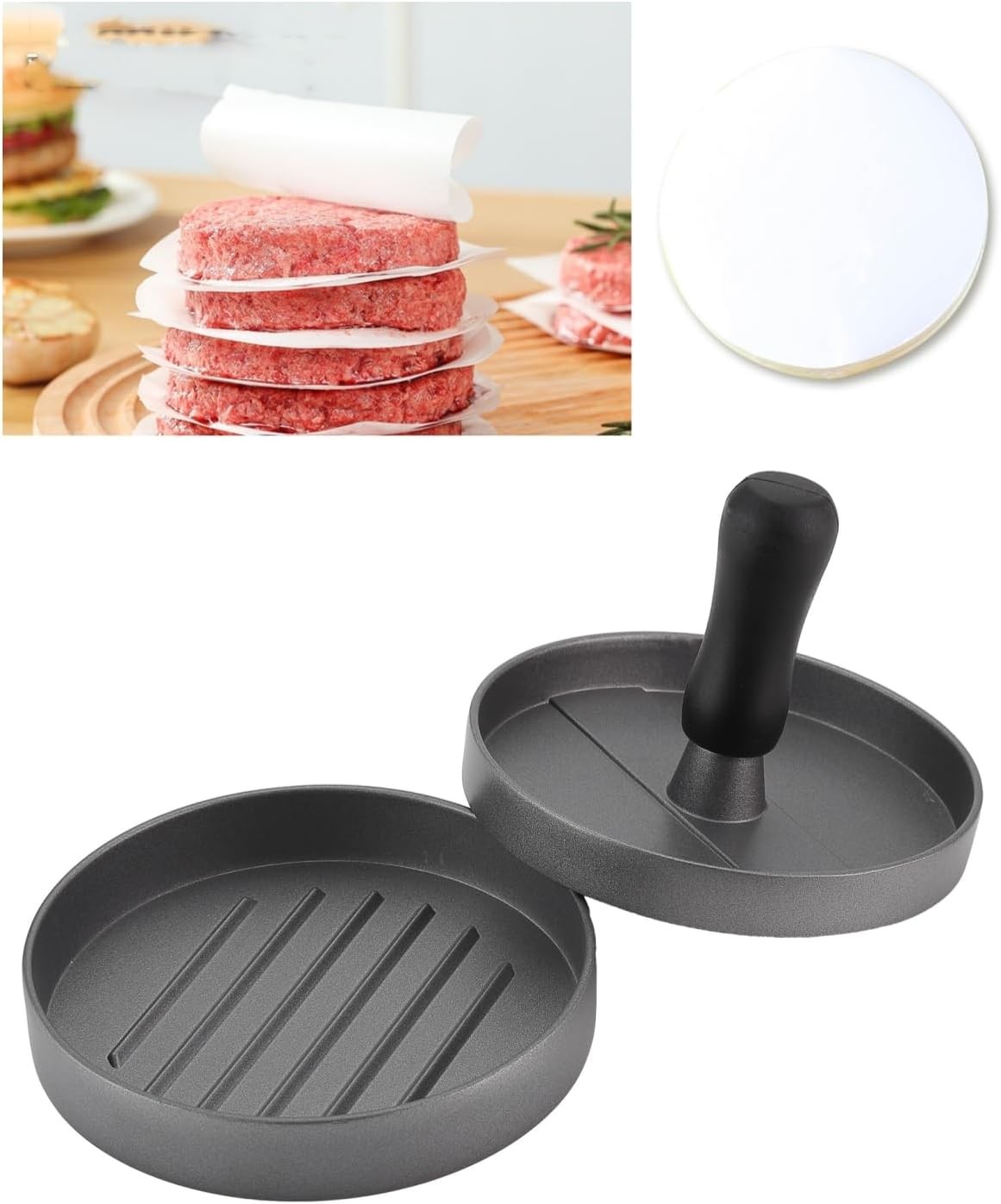 Burger Mold Cast Aluminum 4.5 Inch 100 Papers gallery