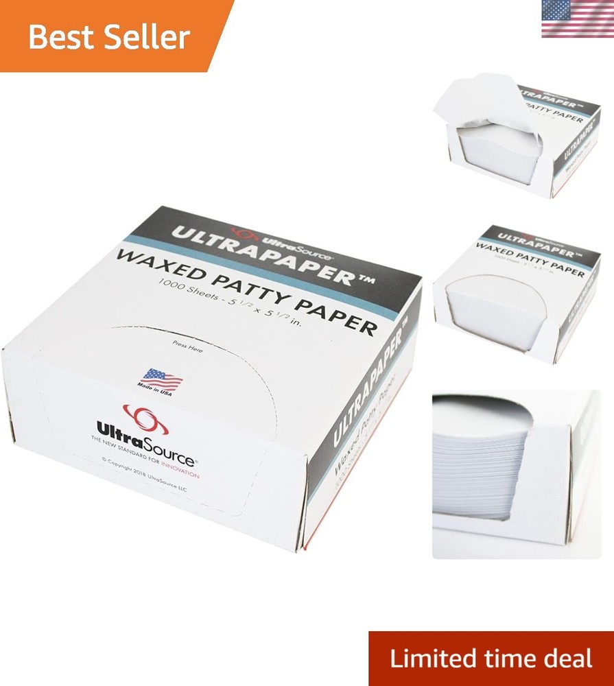 Versatile 1000 Count Hamburger Patty Paper - 5.5" x 5.5", Biodegradable Sheets
