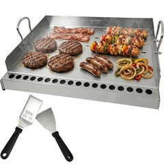 Universal Stainless Steel Flat Top Griddle Insert for Gas & Charcoal Grills R