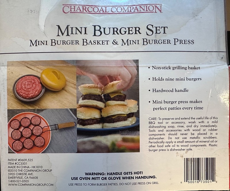 Charcoal Companion Grilled Sliders Mini Burger Set New gallery