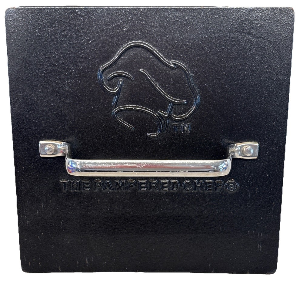 Pampered Chef Panini Press Cast Iron Grill #2875 8.5” Smash Burger Sandwich
