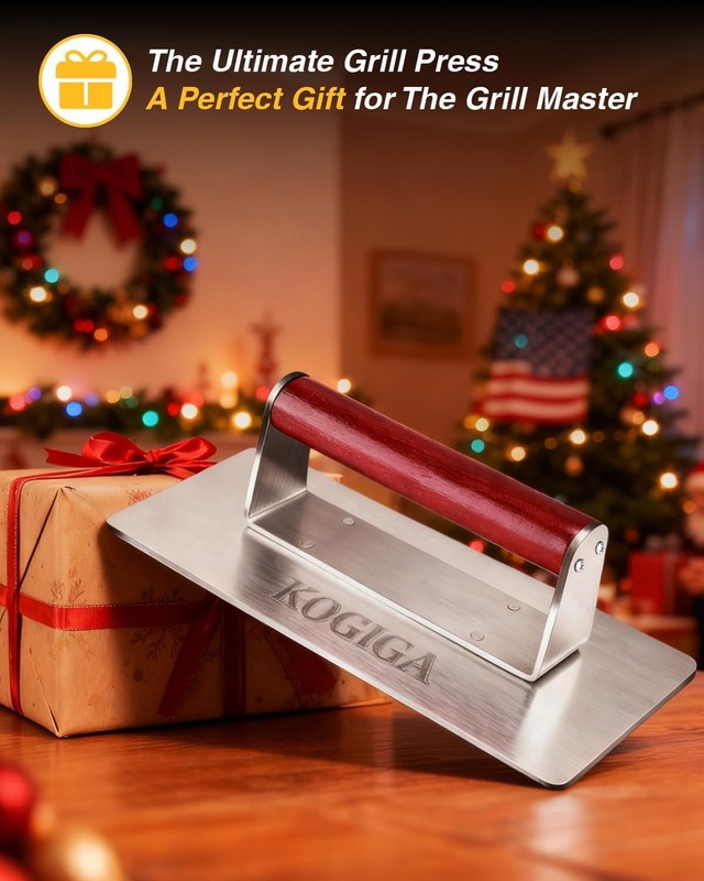 Ultimate Rectangle Griddle Press 1.92LB - 9x4.2 Inch Smash Burger & Bacon Press, gallery