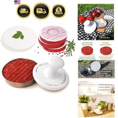 Burger Press 5″ Hamburger Press Patty Maker | Patty Press Burger Mold Ring | …