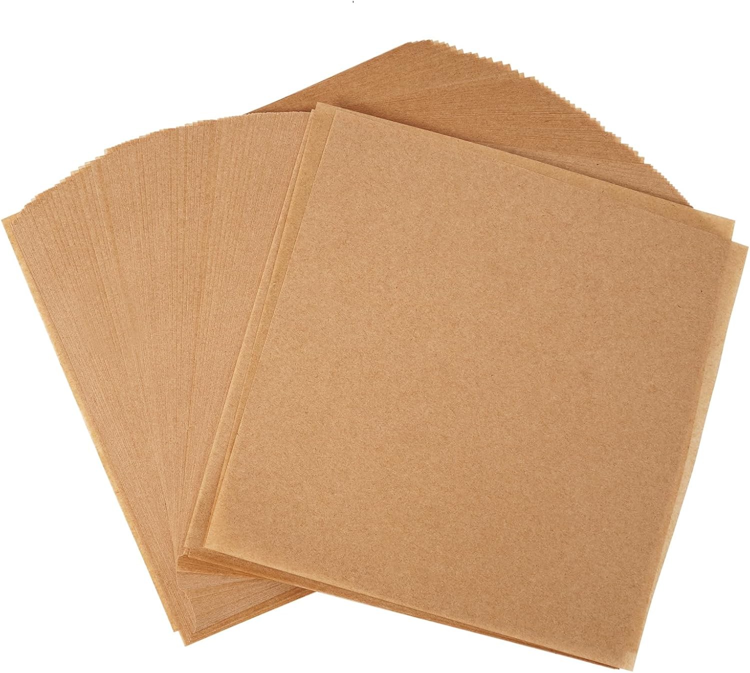 200Pcs 6 x 6 In Hamburger Patty Paper, Unbleached small size, wood color gallery