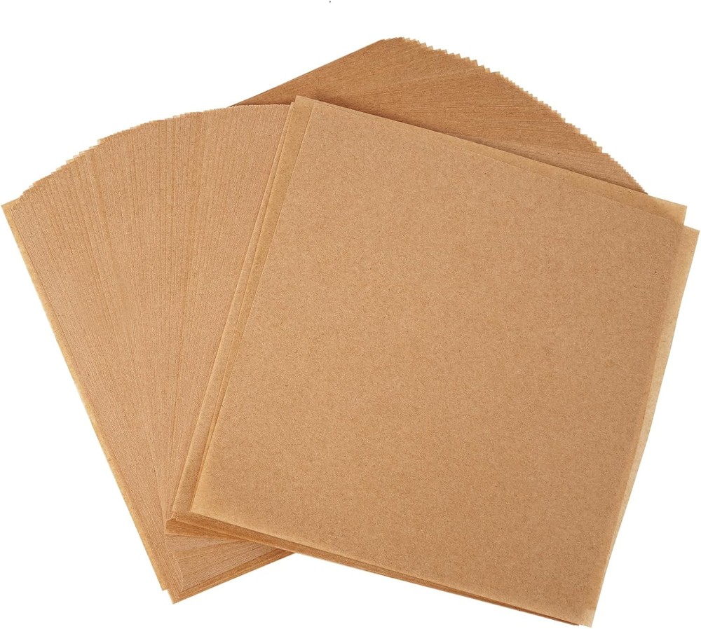 200Pcs 6 x 6 In Hamburger Patty Paper, Unbleached small size, wood color