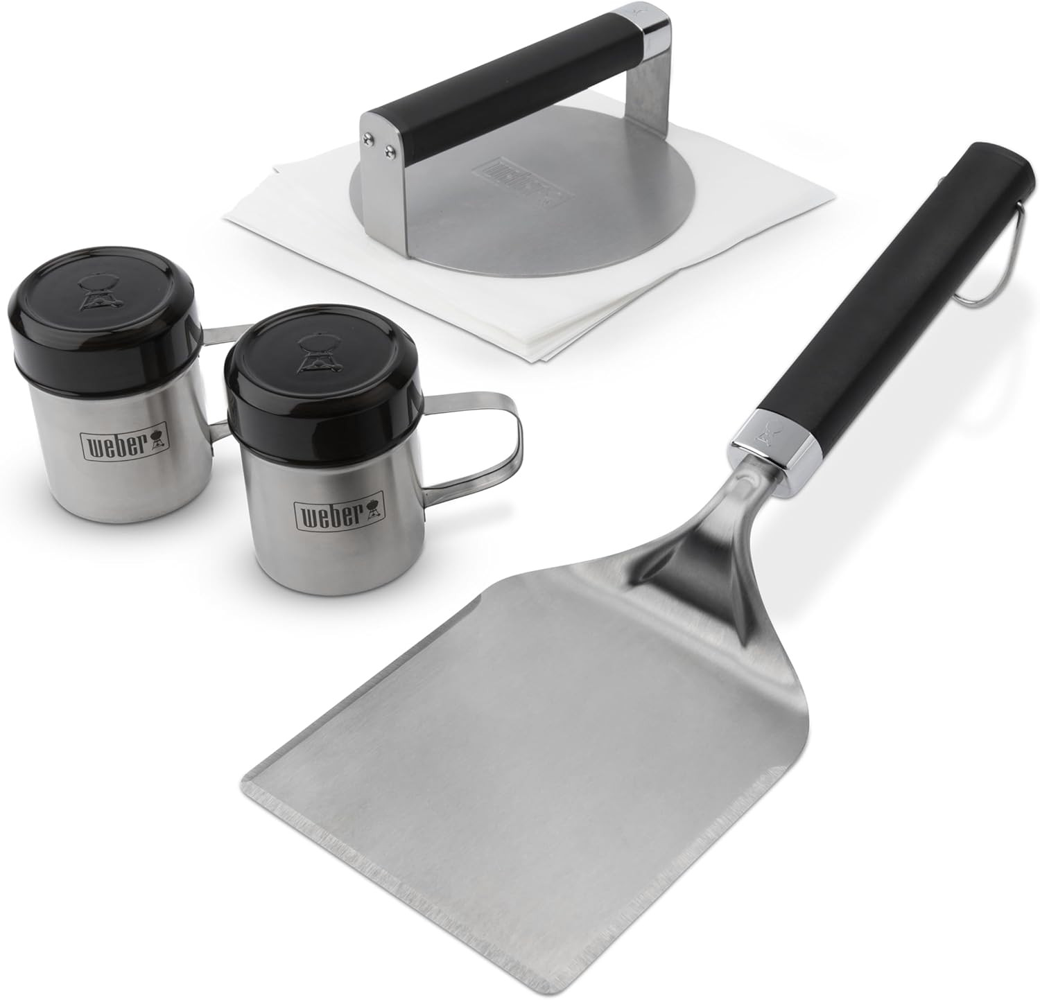 Smashed Burger Set – Smash Press, Wide Spatula & Seasoning Shakers for Perfect C gallery