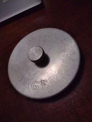 Vintage Burger Press Heuck Cin Ti 20 0 Silver Gray Metal 3.75″
