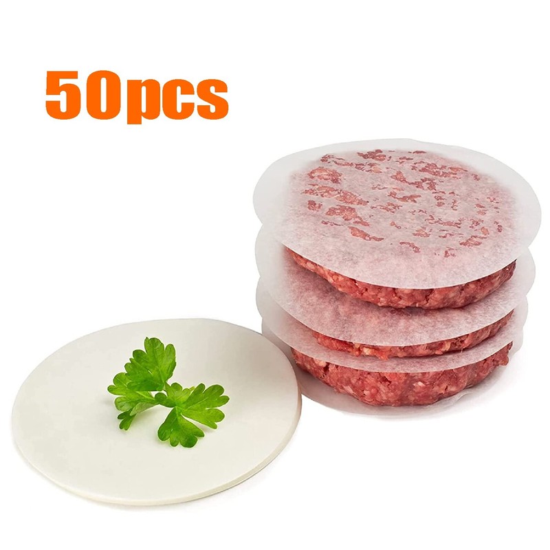 50pcs Hamburger Patty Non-Stick Round Paper for Baking Patty Burgers, Cakes gallery
