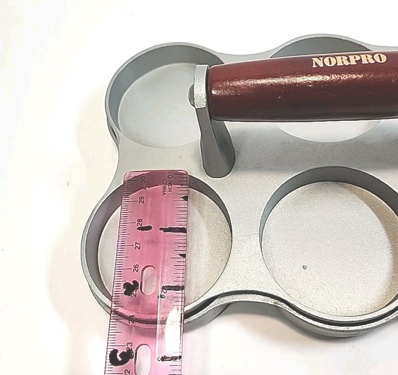 Norpro 6 Cavity Cast Aluminum 2" Mini Burger Slider Patty Press Grill Kitchen gallery