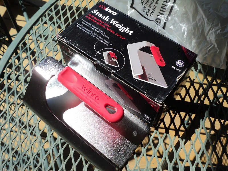 Winco Steak Weight 2 lb Grill Press Stainless Steel Bacon Burger Smasher- "NEW" gallery