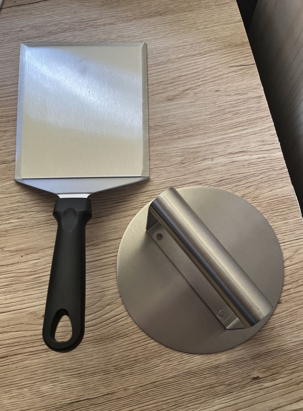 Stainless Steel Smasher Burger Press with Spatula NEW gallery