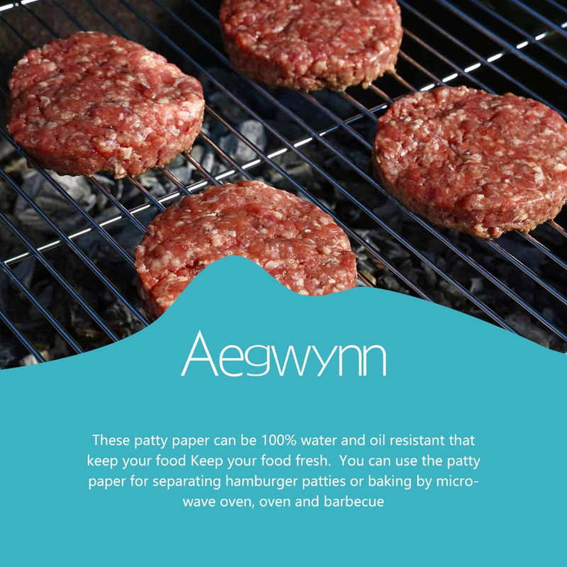 Aegwynn Hamburger Patty Paper Round 6 Inch 300 Pcs, Parchment Burger Papers Non gallery