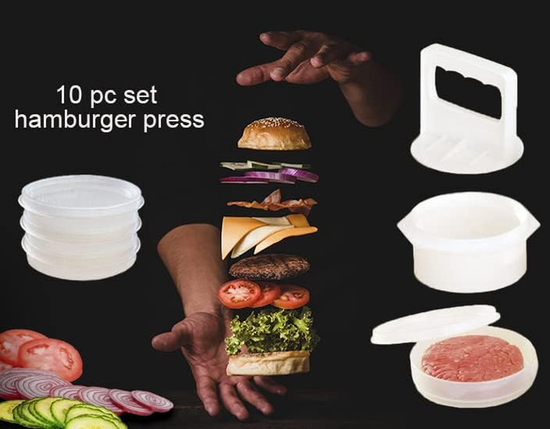 Hamburger Press Patty Maker Freezer Containers - All in One Convenient Package - gallery