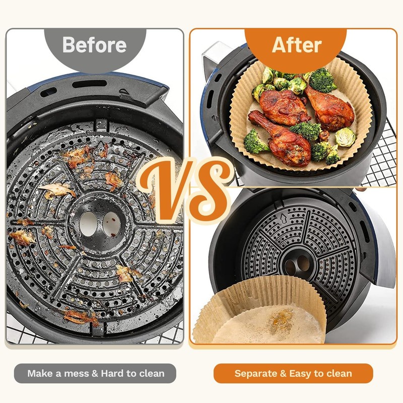 Ailifeer Air Fryer Liners Round,100PCS 6.3 inch 6.3inch, Round-100PCS gallery