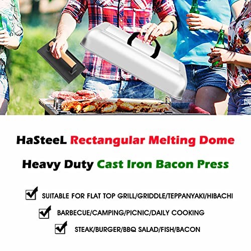 13 x 9.75In Melting Dome & 8 x 4In Burger Press, Dome + 8x4in iron press gallery