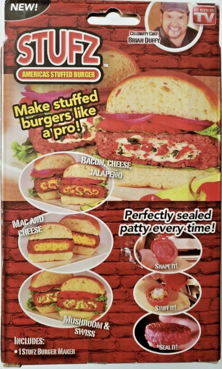 Stufz Stuffed Burger Press - Hamburger Patty Maker - As Seen On TV. RED gallery