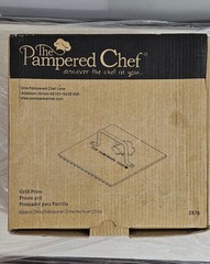 Pampered Chef Cast Iron Grill Press Burgers Panini Sandwiches #2875 NEW