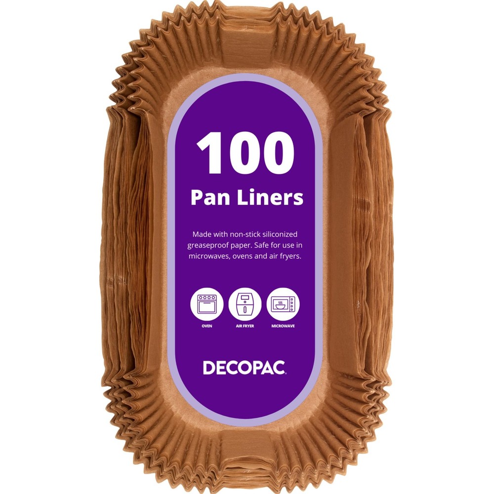 DecoPac 2lb Loaf Pan Liners, 100 Pack, Non-Stick Siliconized 2lb, Natural