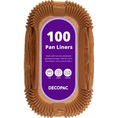 DecoPac 2lb Loaf Pan Liners, 100 Pack, Non-Stick Siliconized 2lb, Natural