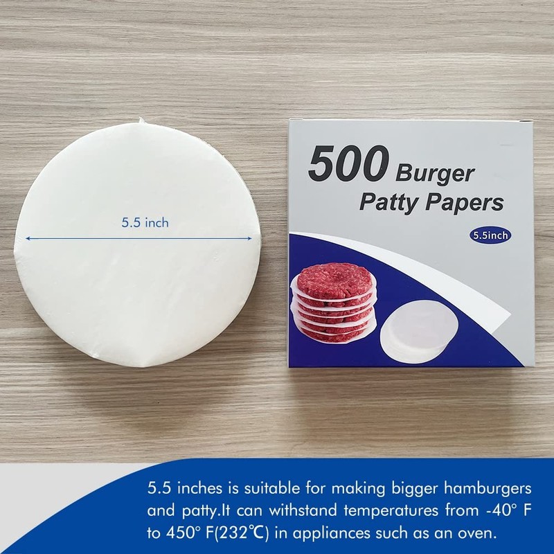 Burger Patty Paper Round 5.5 Inch Set of 500Pcs Non Stick inch, Red gallery