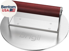 8.5″ Stainless Steel Smashed Burger Press, round Flat Edge Grill Press for Crisp