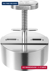 Brigii 304 Stainless Steel Burger Press, 4.5″ Hamburger Patty Maker with Thickne