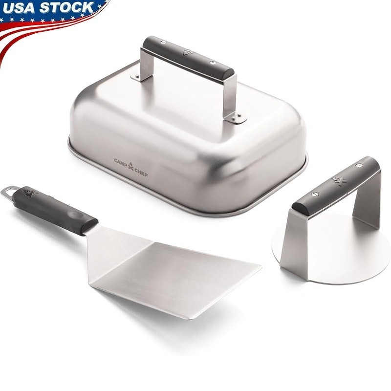 Smashed Burger Kit W/ Spatula Burger Press Melting Dome Grilling Accessories New