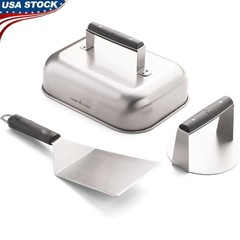 Smashed Burger Kit W/ Spatula Burger Press Melting Dome Grilling Accessories New